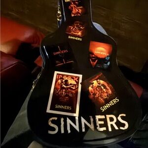 Black Guitar Case with Sinners Graphics